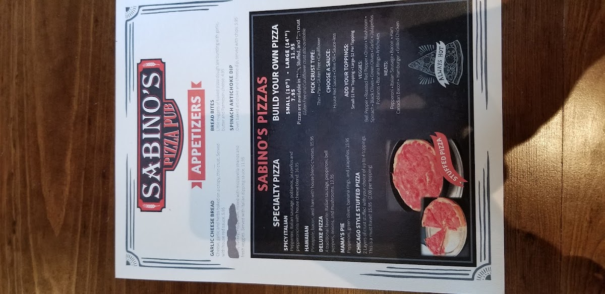 Menu Sabino's Pizza Pub-10