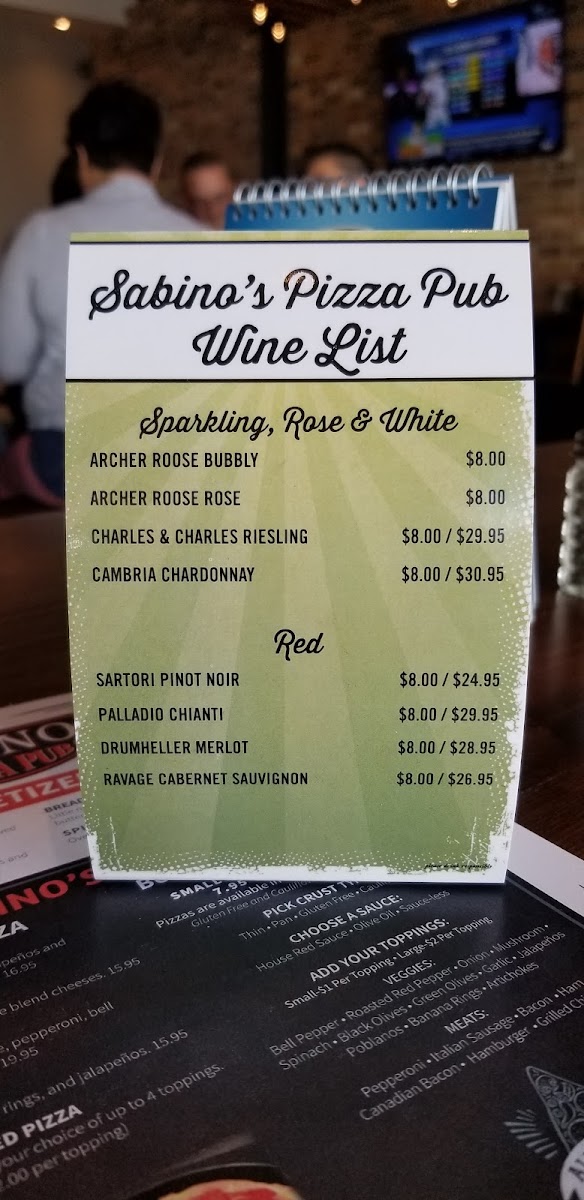 Menu Sabino's Pizza Pub-9